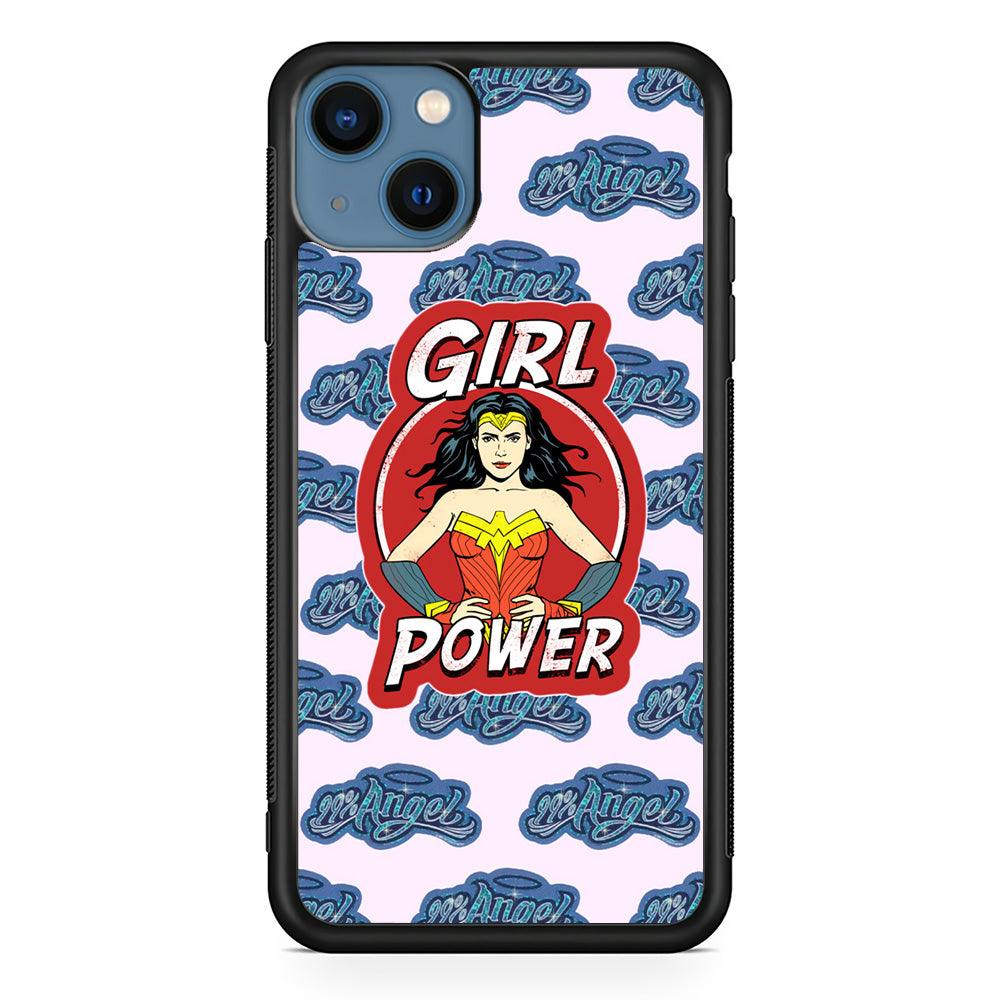 Girl Power is 99% Angel iPhone 13 Case-Rubber Black (2D Case)-Oxvistore