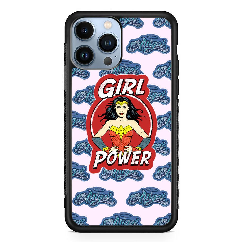 Girl Power is 99% Angel iPhone 15 Pro Max Case-Rubber Black (2D Case)-Oxvistore