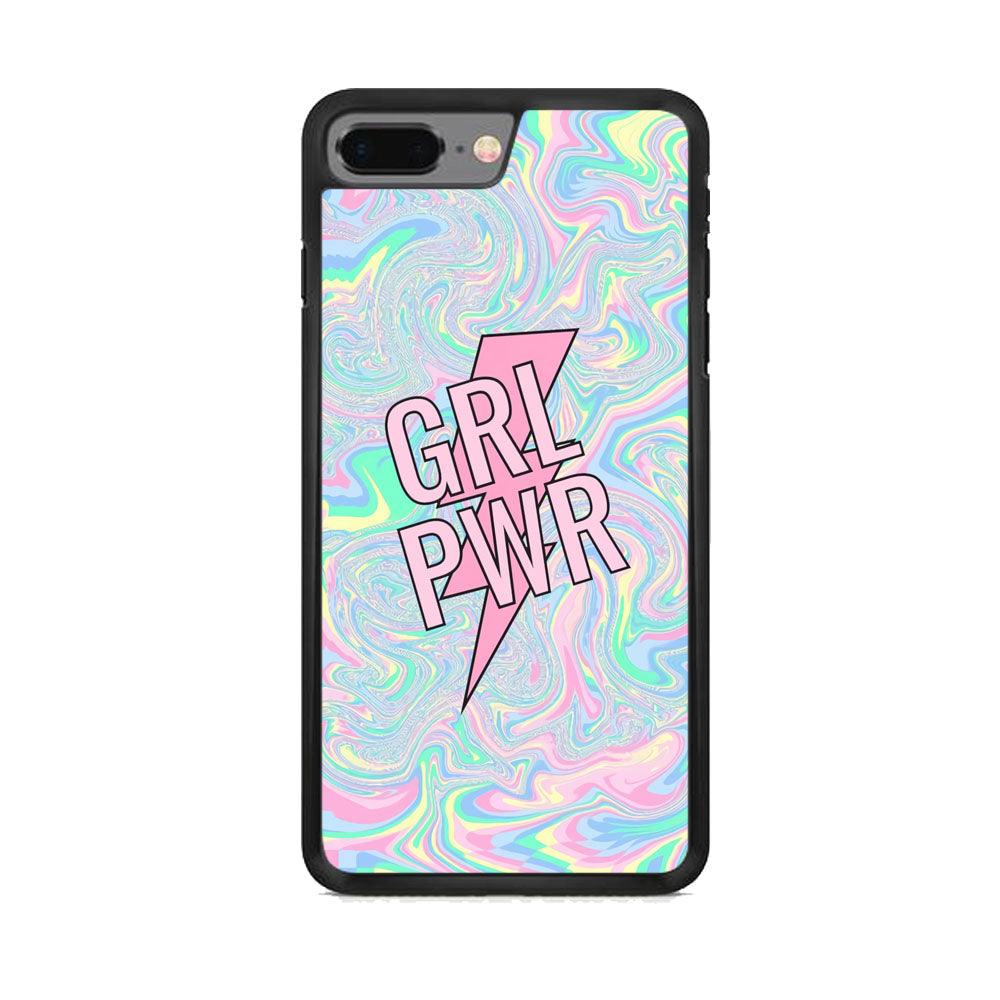 Girl Pink Flash Power iPhone 7 Plus Case-Rubber Black (2D Case)-Oxvistore