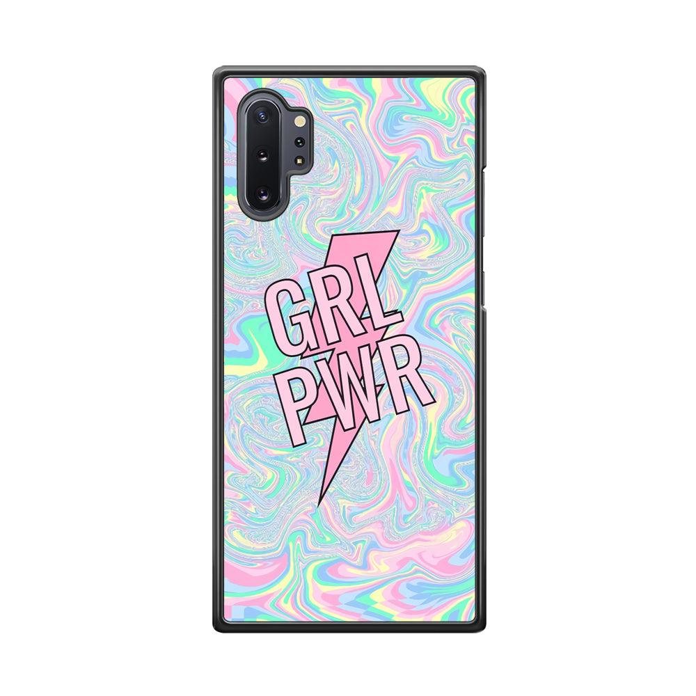 Girl Pink Flash Power Samsung Galaxy Note 10 Plus Case-Rubber Black (2D Case)-Oxvistore