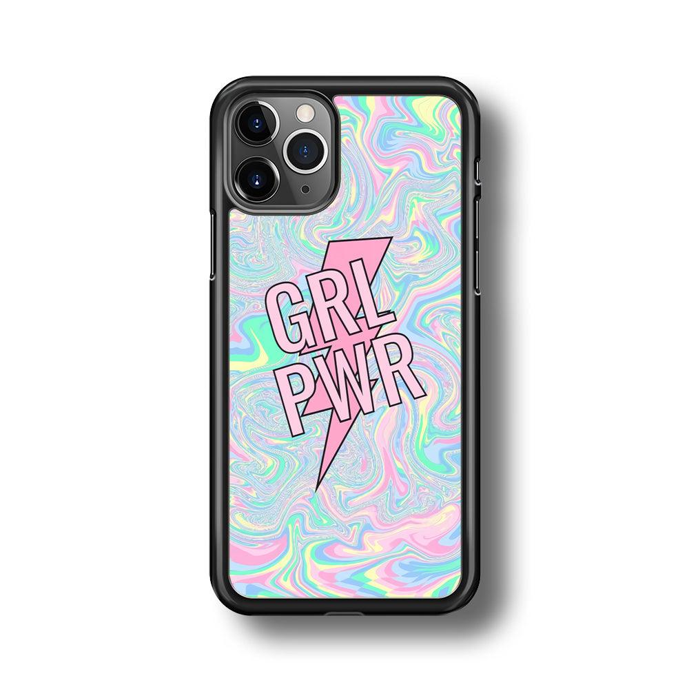 Girl Pink Flash Power iPhone 11 Pro Case-Rubber Black (2D Case)-Oxvistore