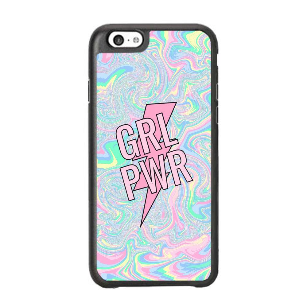Girl Pink Flash Power iPhone 6 Plus | 6s Plus Case-Rubber White (2D Case)-Oxvistore