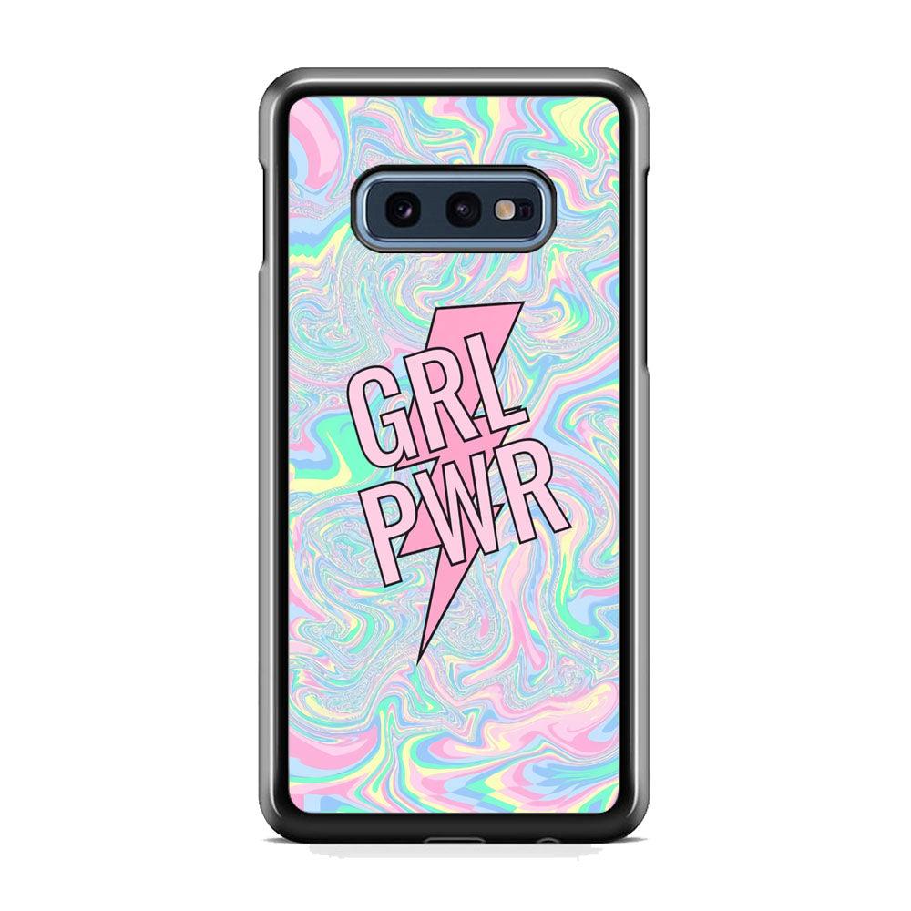 Girl Pink Flash Power Samsung Galaxy S10E Case-Rubber Black (2D Case)-Oxvistore