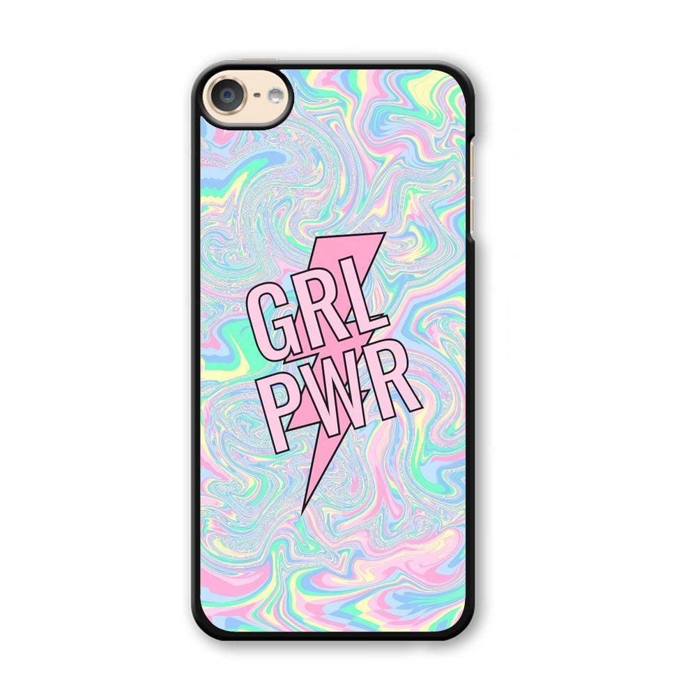 Girl Pink Flash Power iPod Touch 6 Case-Plastic White (2D Case)-Oxvistore