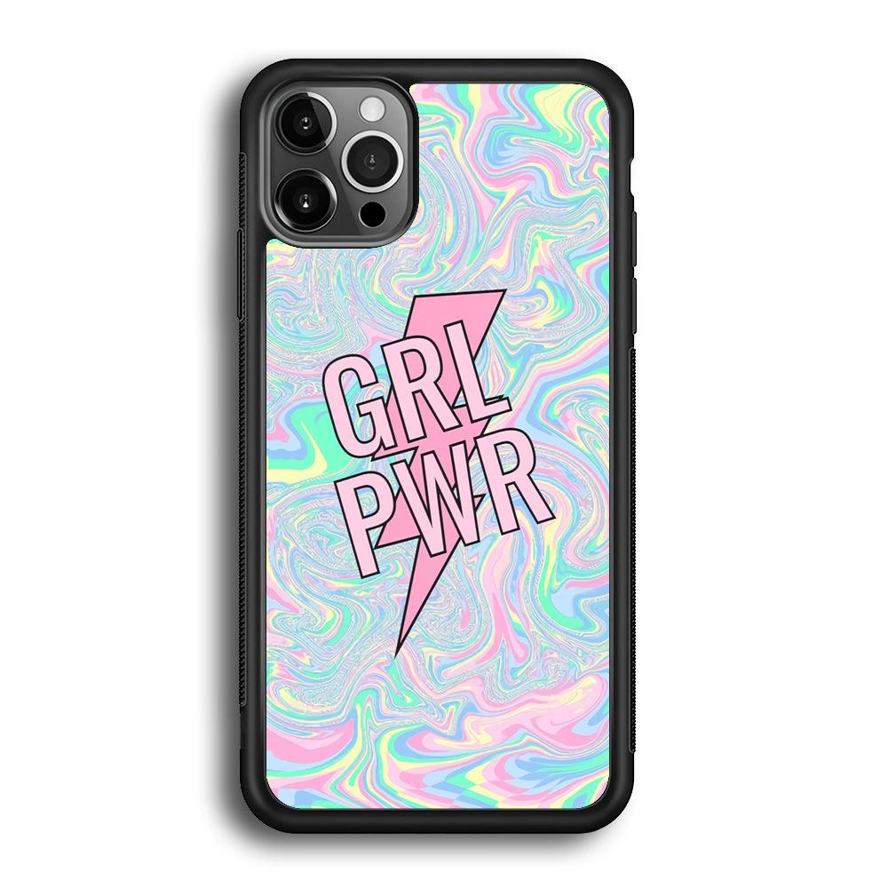 Girl Pink Flash Power iPhone 12 Pro Case-Rubber Black (2D Case)-Oxvistore
