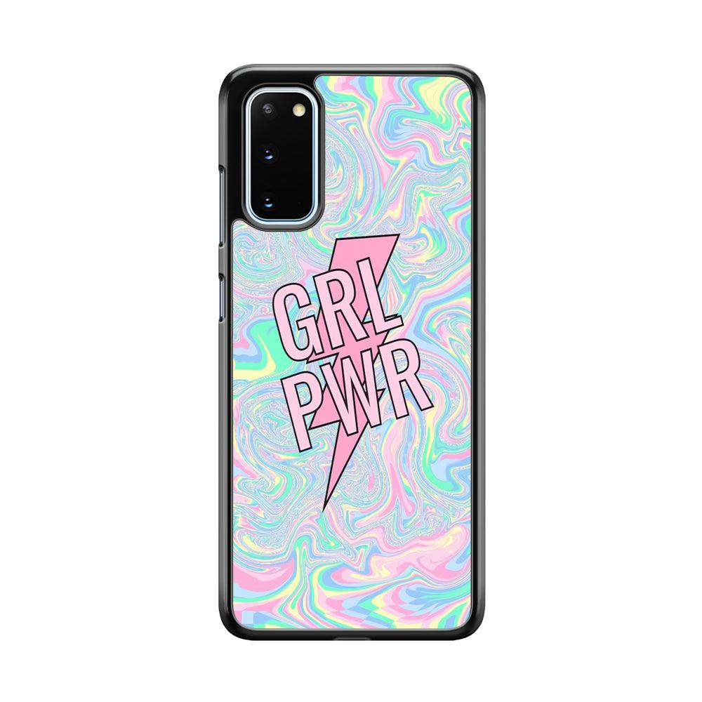 Girl Pink Flash Power Samsung Galaxy S20 Case-Rubber Black (2D Case)-Oxvistore