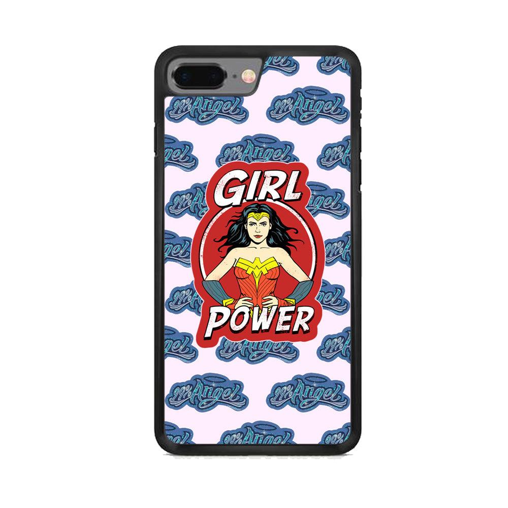 Girl Power is 99% Angel iPhone 8 Plus Case-Rubber White (2D Case)-Oxvistore