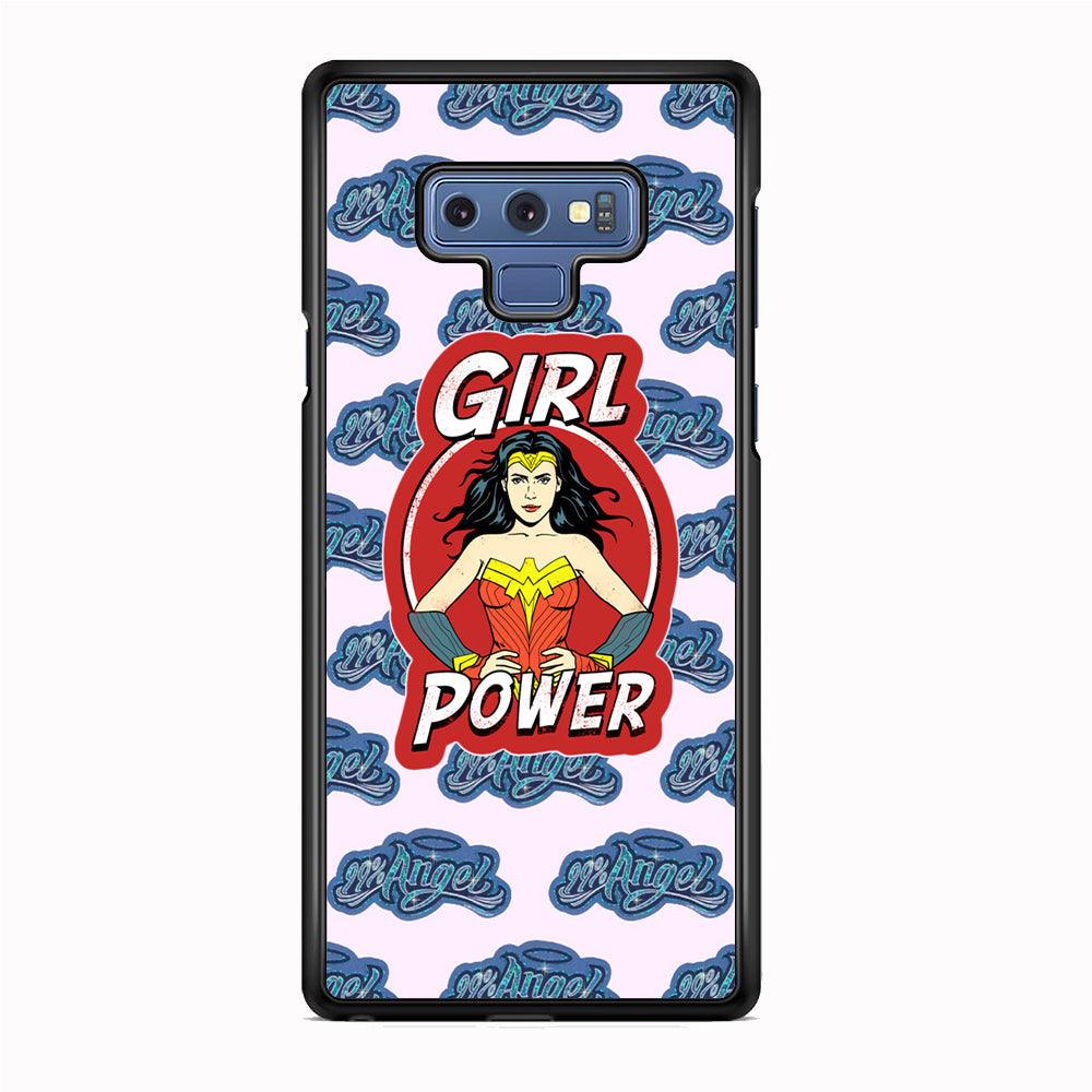Girl Power is 99% Angel Samsung Galaxy Note 9 Case-Rubber White (2D Case)-Oxvistore