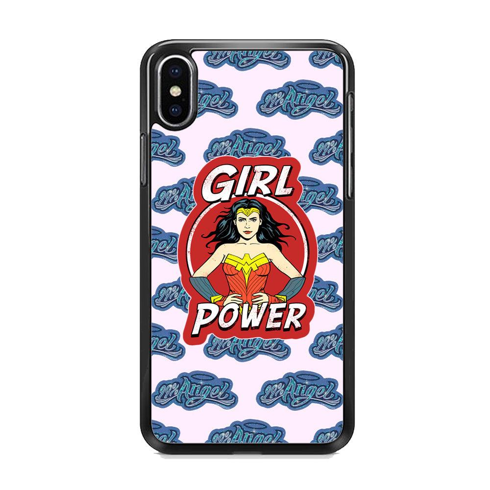 Girl Power is 99% Angel iPhone XS MAX Case-Rubber Black (2D Case)-Oxvistore