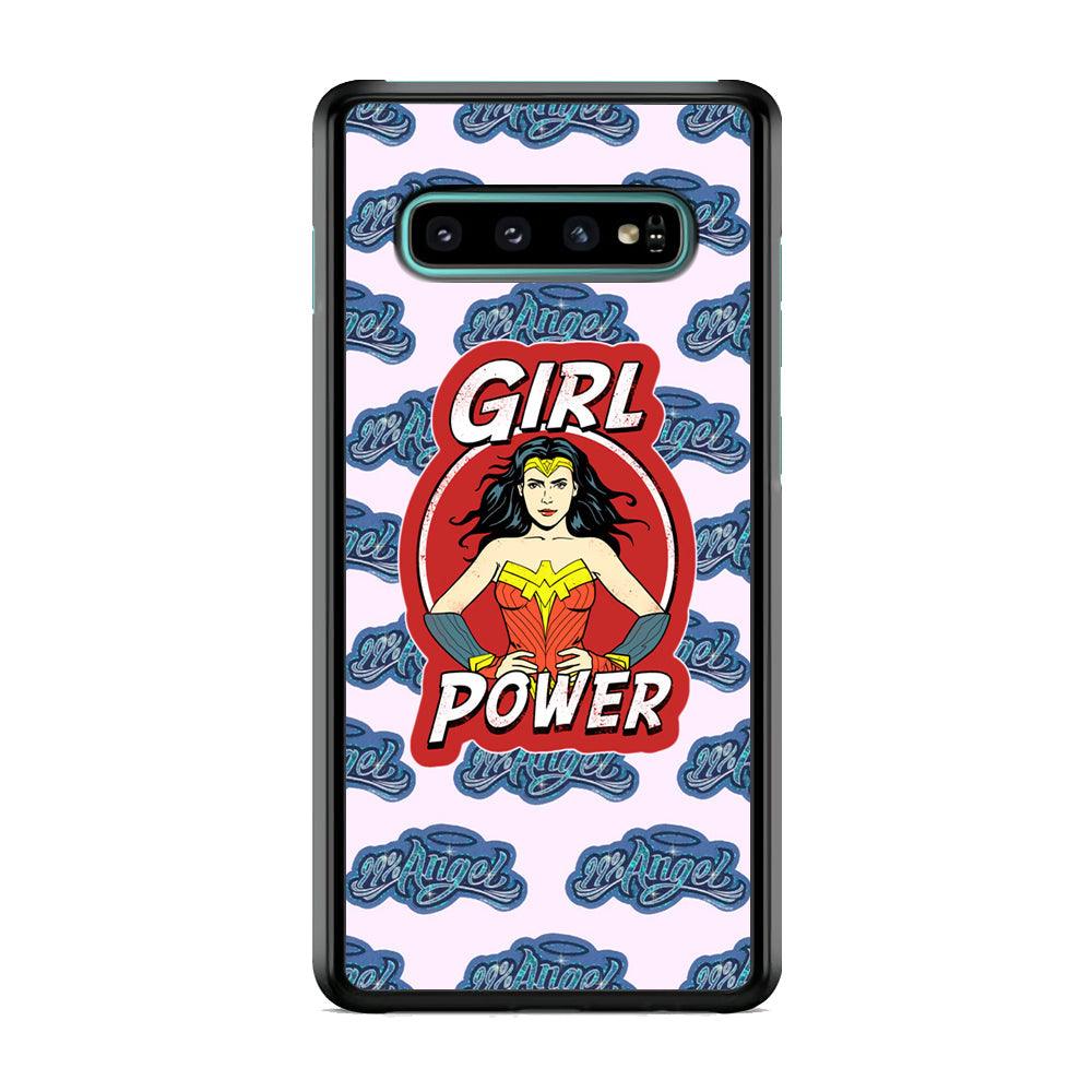 Girl Power is 99% Angel Samsung Galaxy S10 Plus Case-Rubber Black (2D Case)-Oxvistore