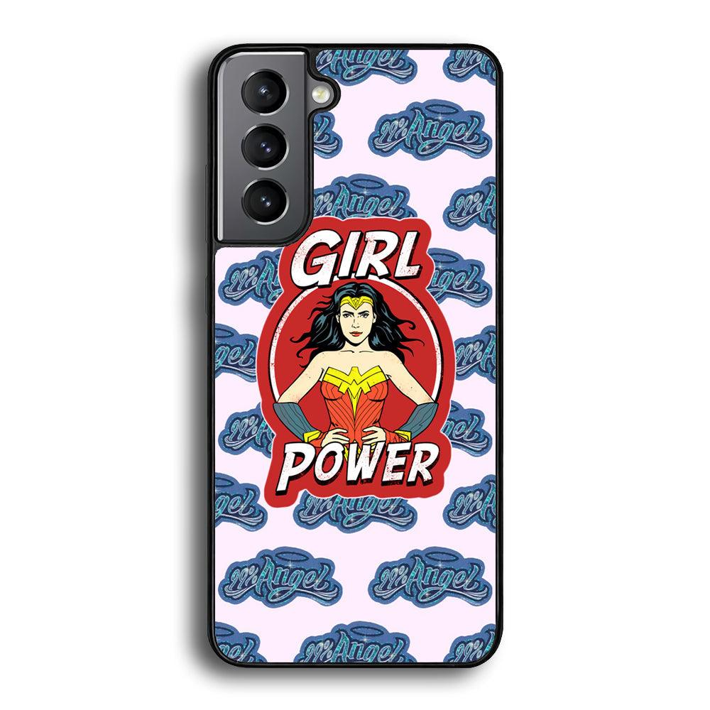 Girl Power is 99% Angel Samsung Galaxy S22 Case-Rubber White (2D Case)-Oxvistore