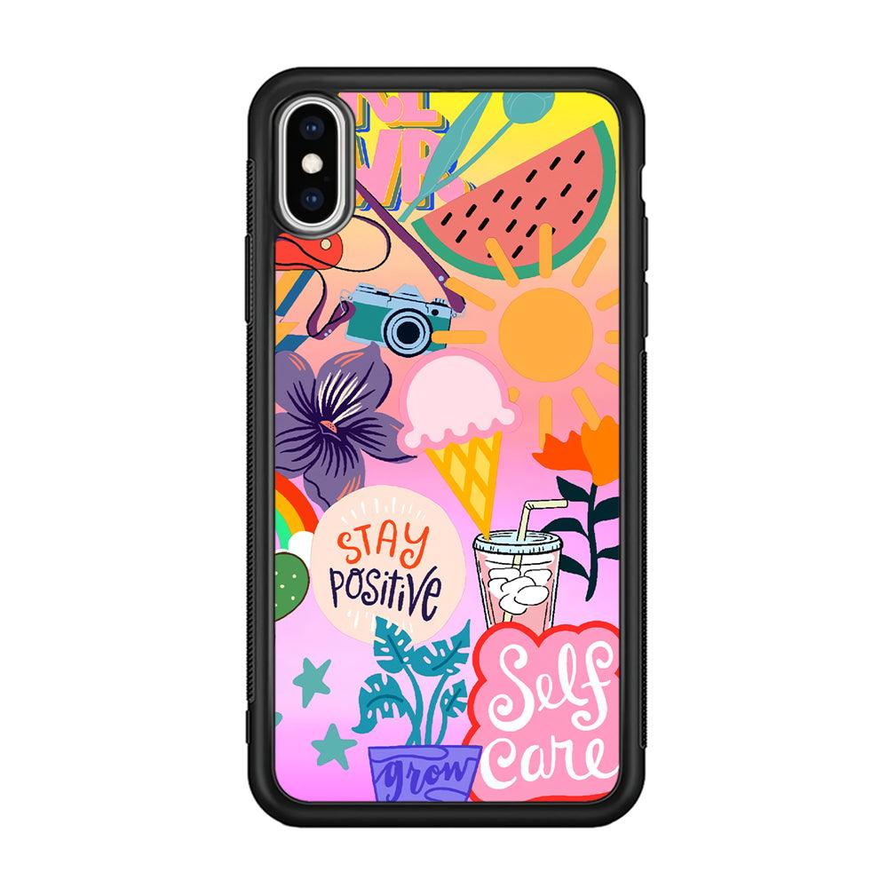 Girly Aesthetic World iPhone X Case-Rubber Black (2D Case)-Oxvistore