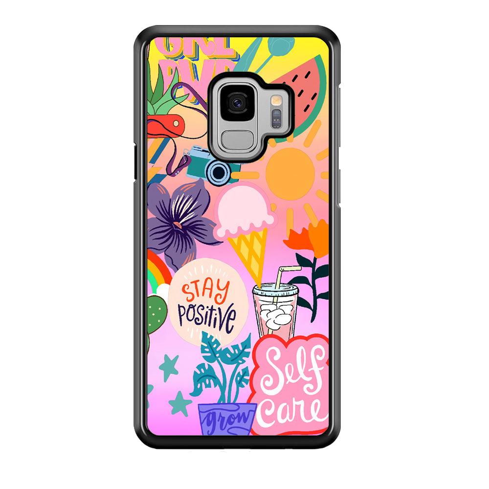 Girly Aesthetic World Samsung Galaxy S9 Case-Rubber Black (2D Case)-Oxvistore