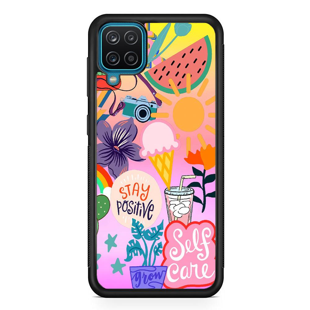 Girly Aesthetic World Samsung Galaxy A12 Case-Rubber Black (2D Case)-Oxvistore