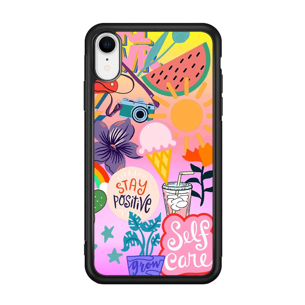 Girly Aesthetic World iPhone XR Case-Rubber Black (2D Case)-Oxvistore