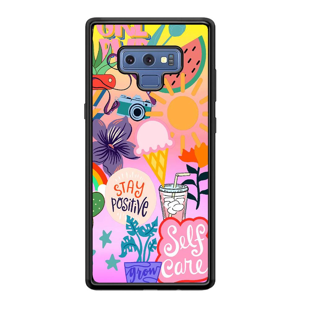 Girly Aesthetic World Samsung Galaxy Note 9 Case-Rubber Black (2D Case)-Oxvistore