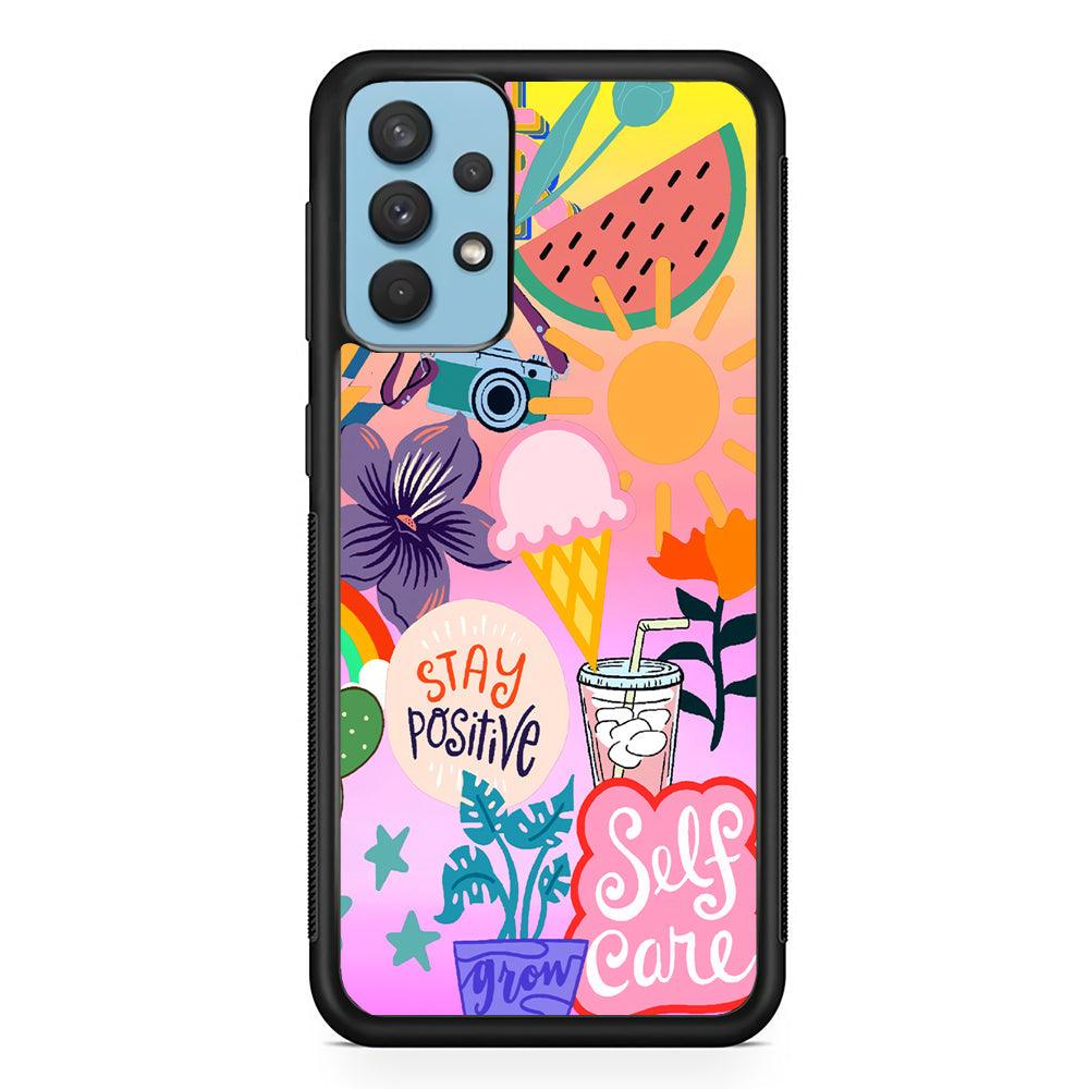 Girly Aesthetic World Samsung Galaxy A32 Case-Rubber Black (2D Case)-Oxvistore