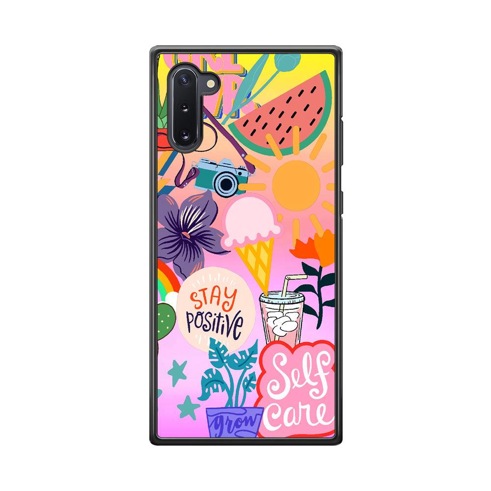 Girly Aesthetic World Samsung Galaxy Note 10 Case-Rubber Black (2D Case)-Oxvistore