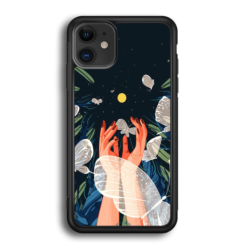 Girly Sweety Beauty Hands iPhone 12 Case-Rubber Black (2D Case)-Oxvistore