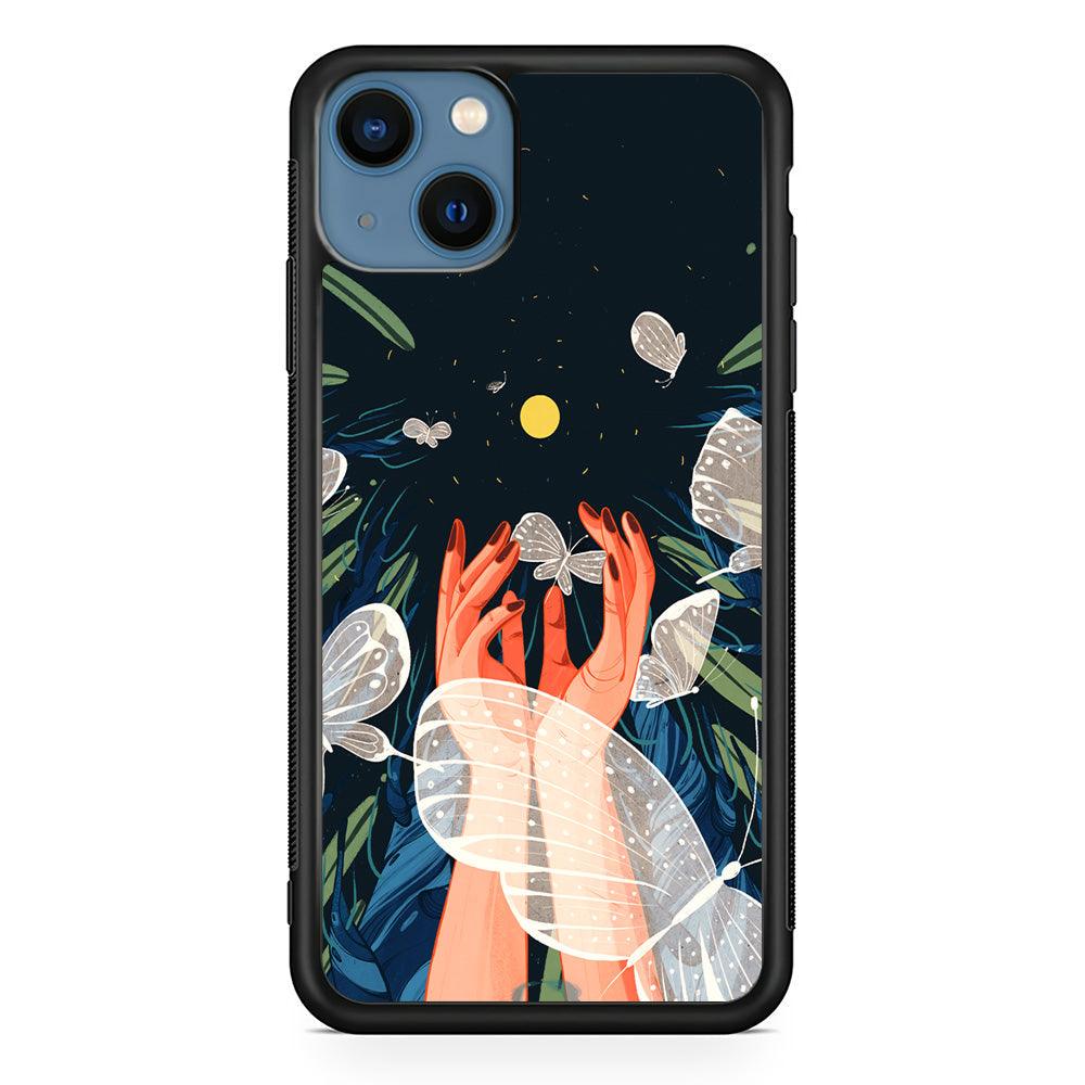 Girly Sweety Beauty Hands iPhone 14 Case-Rubber Black (2D Case)-Oxvistore