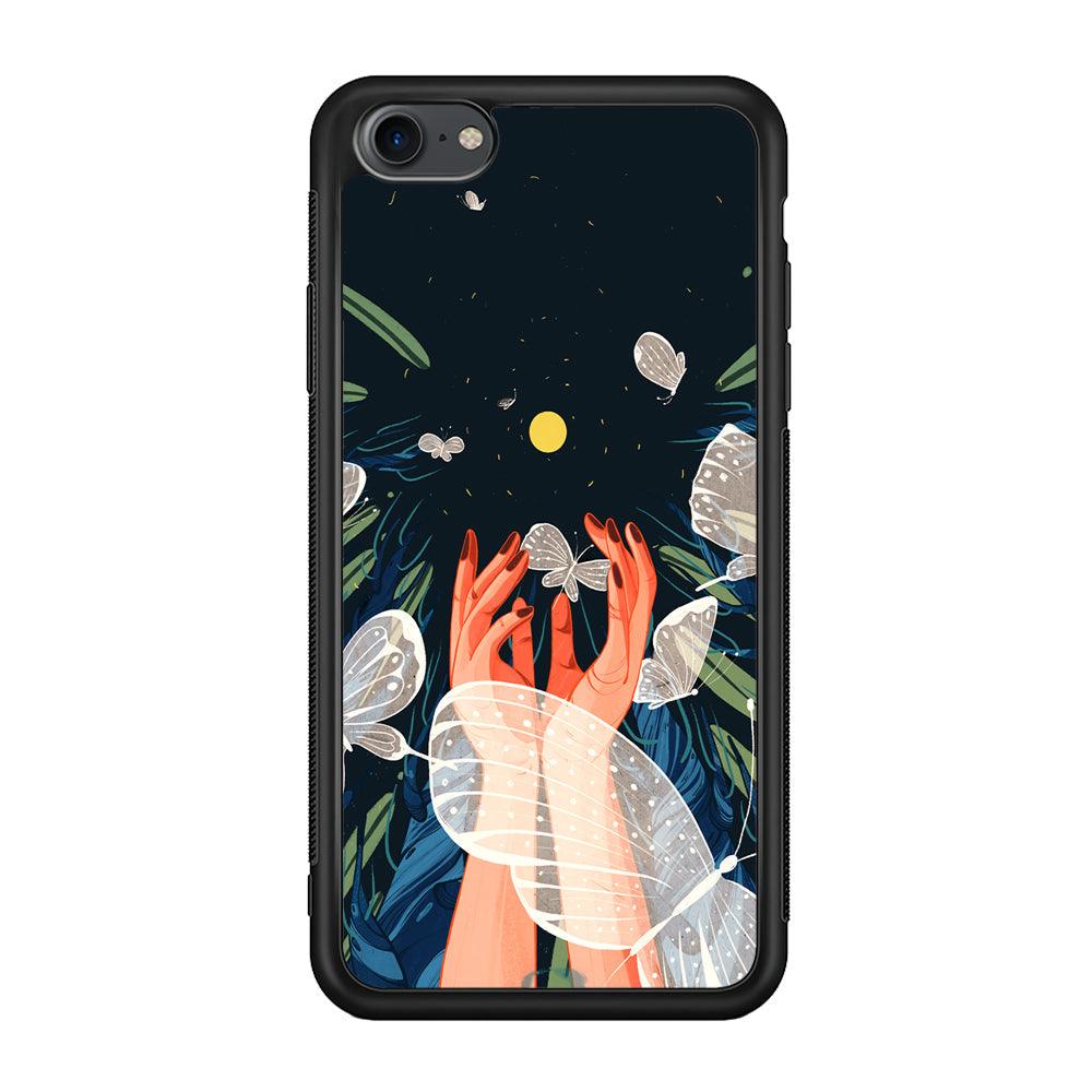 Girly Sweety Beauty Hands iPhone 8 Case-Rubber Black (2D Case)-Oxvistore
