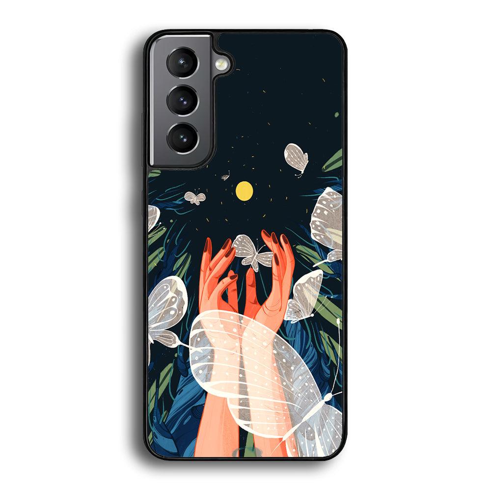 Girly Sweety Beauty Hands Samsung Galaxy S21 Plus Case-Rubber Black (2D Case)-Oxvistore