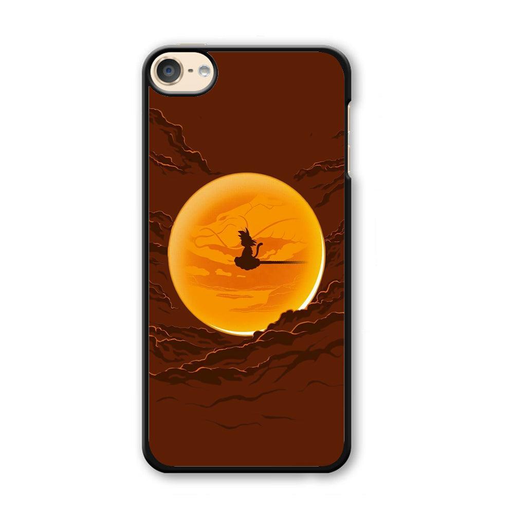 Goku Silhouette of The Moon iPod Touch 6 Case-Plastic White (2D Case)-Oxvistore
