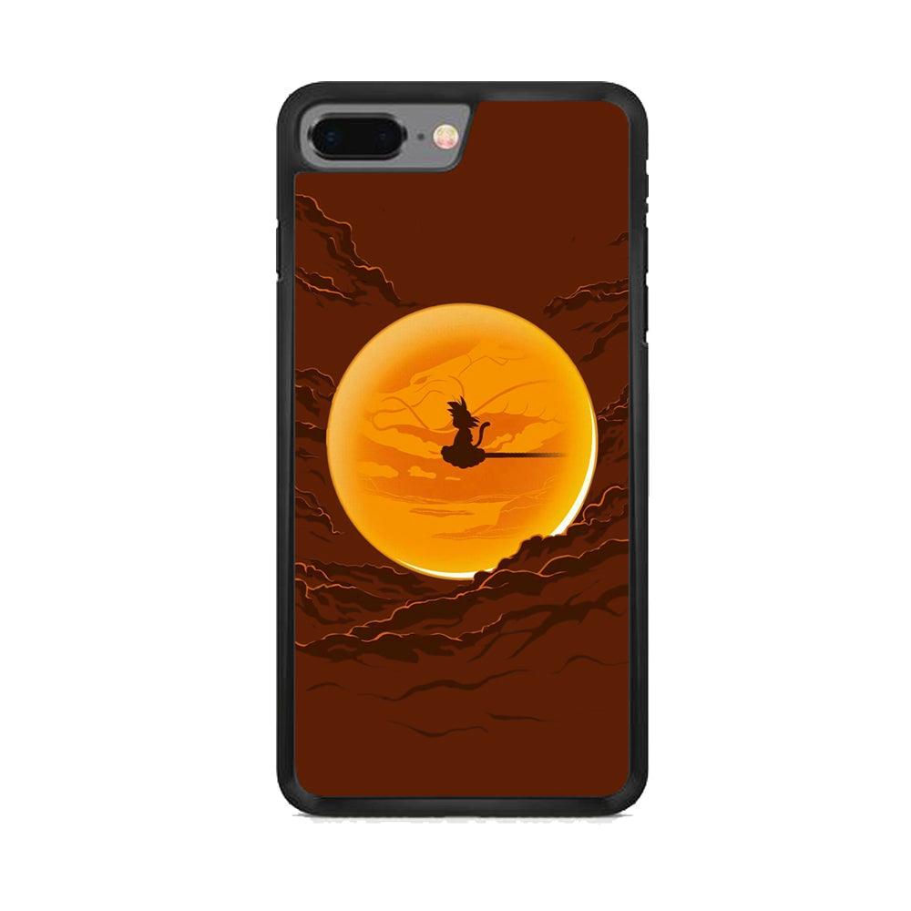 Goku Silhouette of The Moon iPhone 8 Plus Case-Rubber Black (2D Case)-Oxvistore