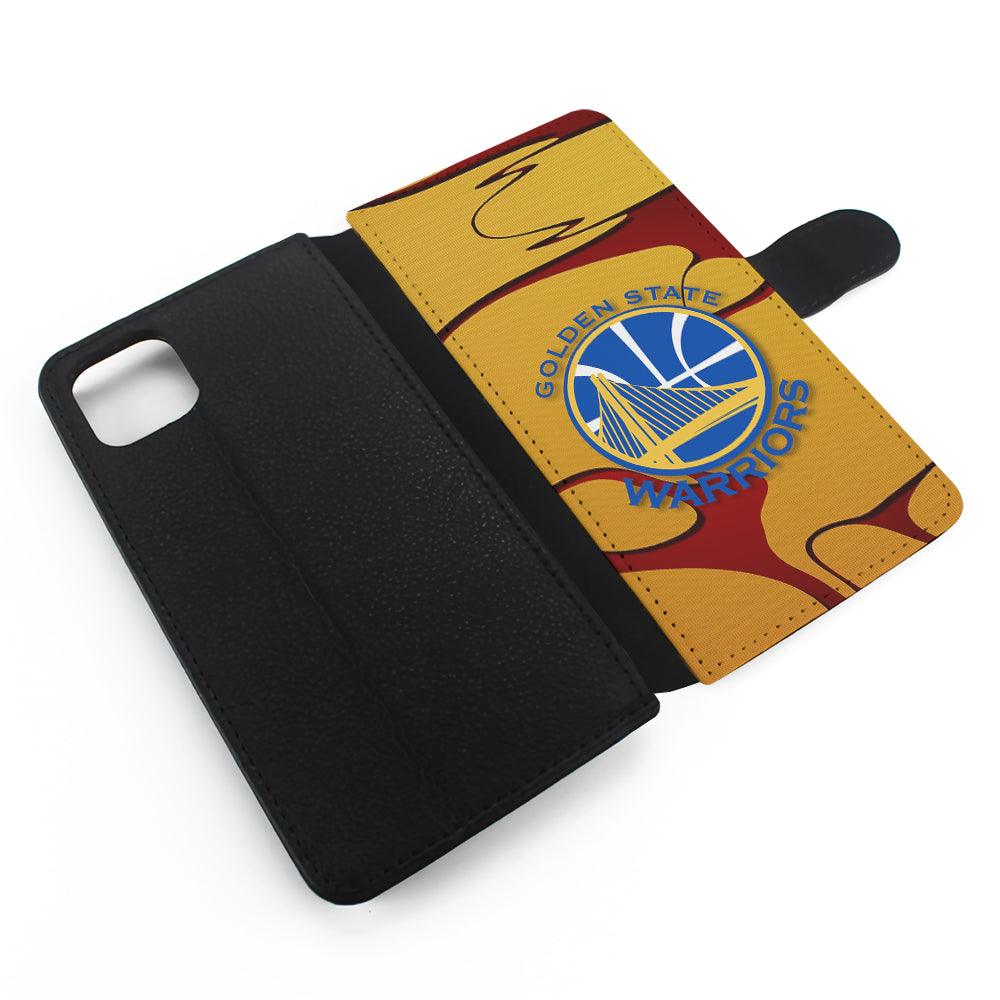 Golden State Warriors Pattern Flip Wallet Phone Case-Oxvistore