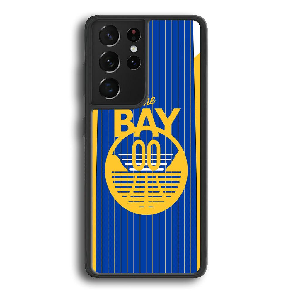 Golden State Warriors The Bay Jersey Samsung Galaxy S21 Ultra Case-Rubber Black (2D Case)-Oxvistore