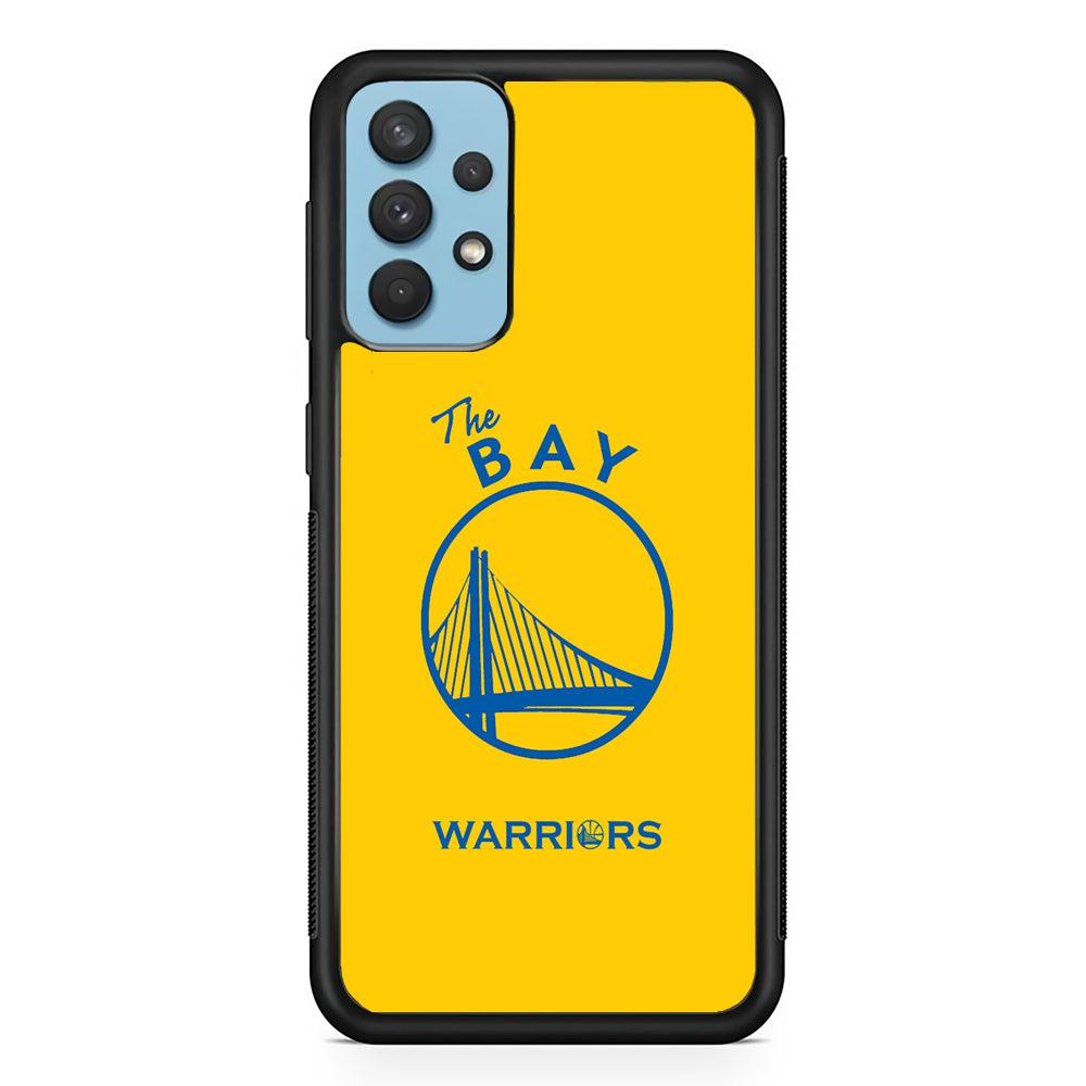 Golden State Warriors The Blue Silhouette Samsung Galaxy A32 Case-Rubber Black (2D Case)-Oxvistore