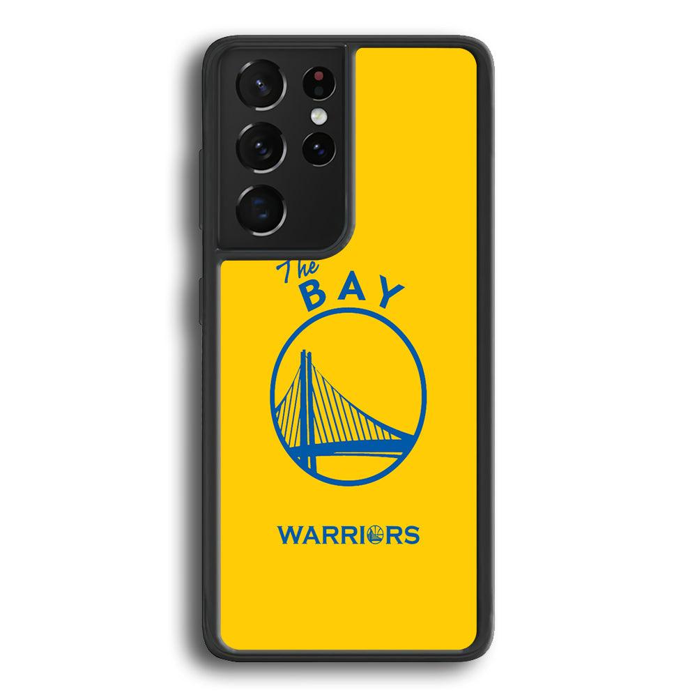 Golden State Warriors The Blue Silhouette Samsung Galaxy S21 Ultra Case-Rubber Black (2D Case)-Oxvistore