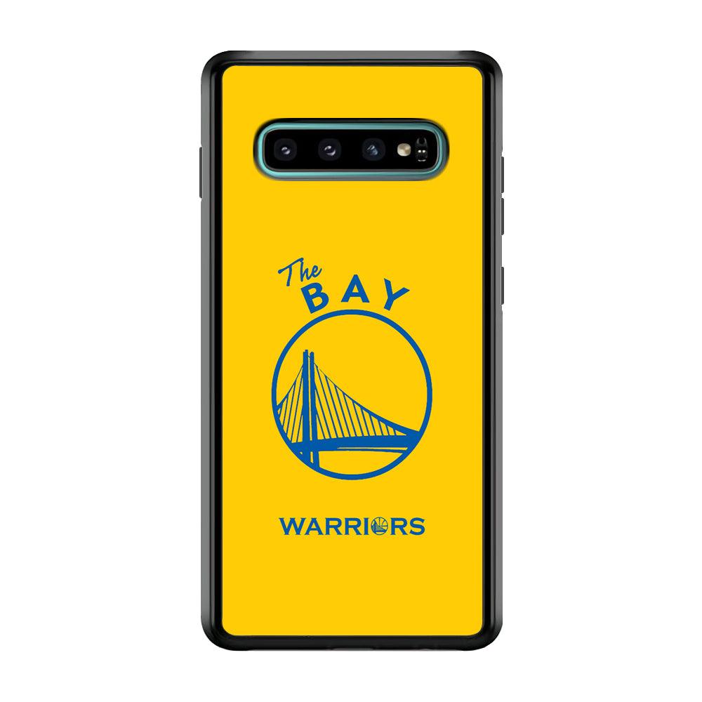 Golden State Warriors The Blue Silhouette Samsung Galaxy S10 Case-Rubber Black (2D Case)-Oxvistore