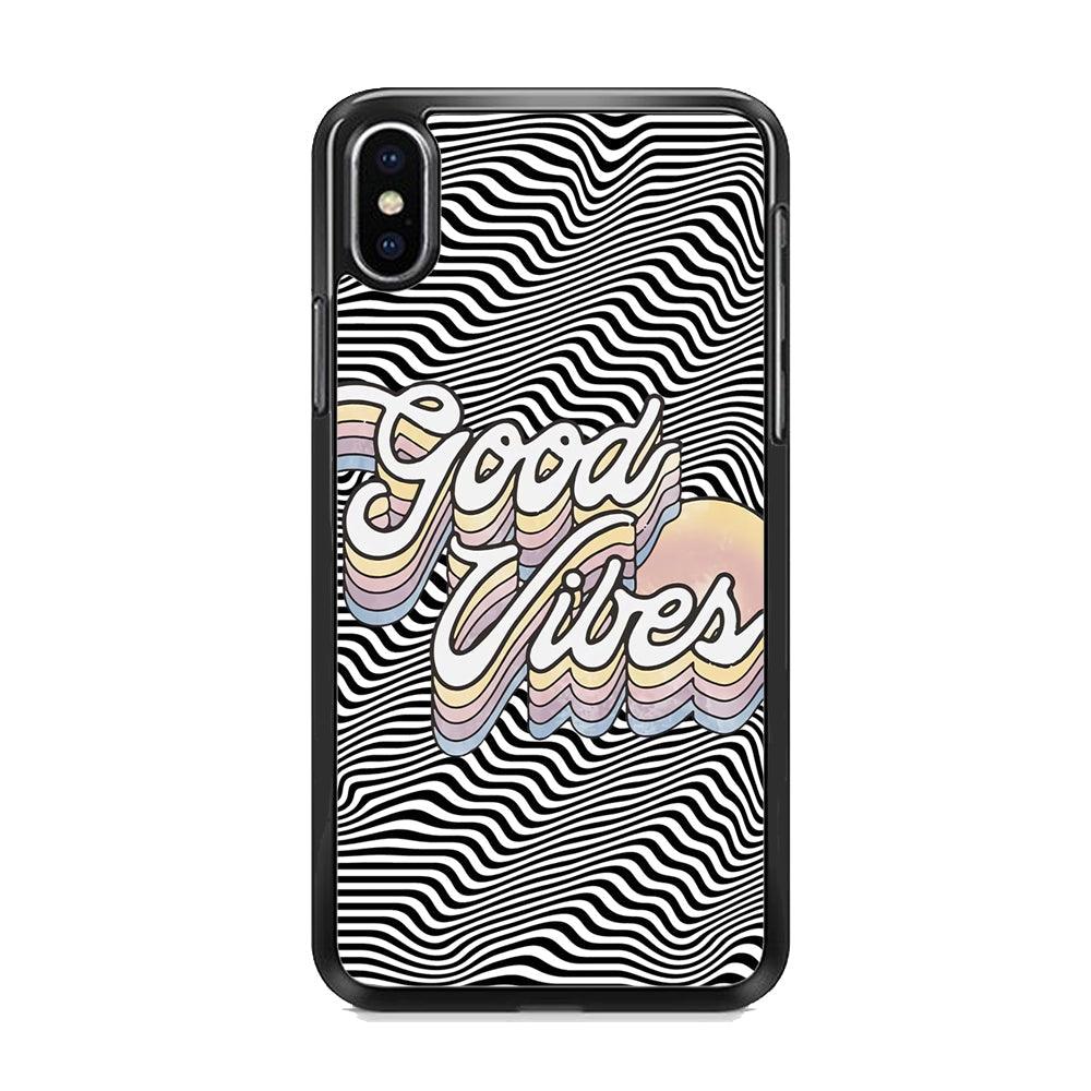 Good Vibes Motion iPhone X Case-Rubber Black (2D Case)-Oxvistore