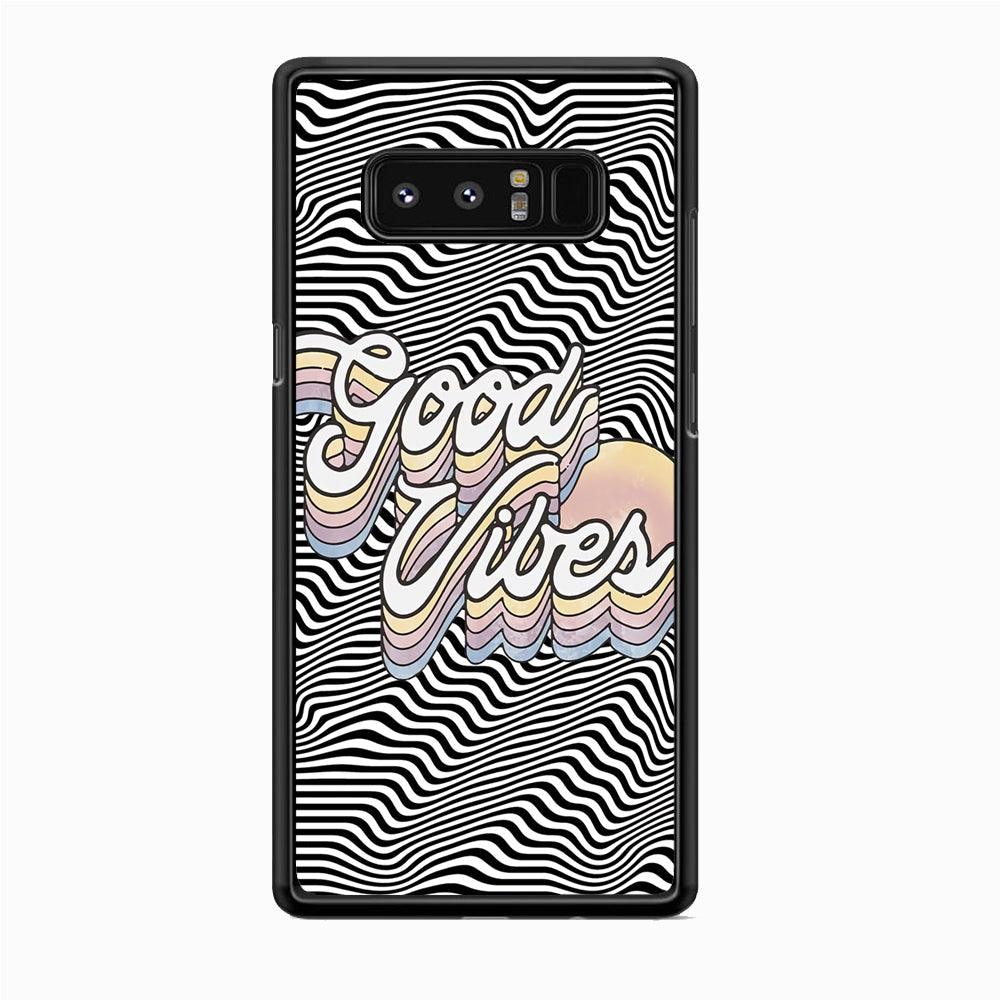 Good Vibes Motion Samsung Galaxy Note 8 Case-Rubber Black (2D Case)-Oxvistore