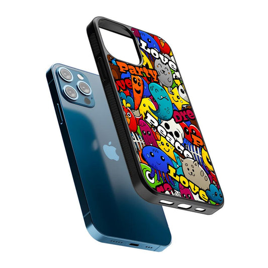 Graffiti Cartoon Abstract Doodle 2D Rubber Phone Case-Oxvistore