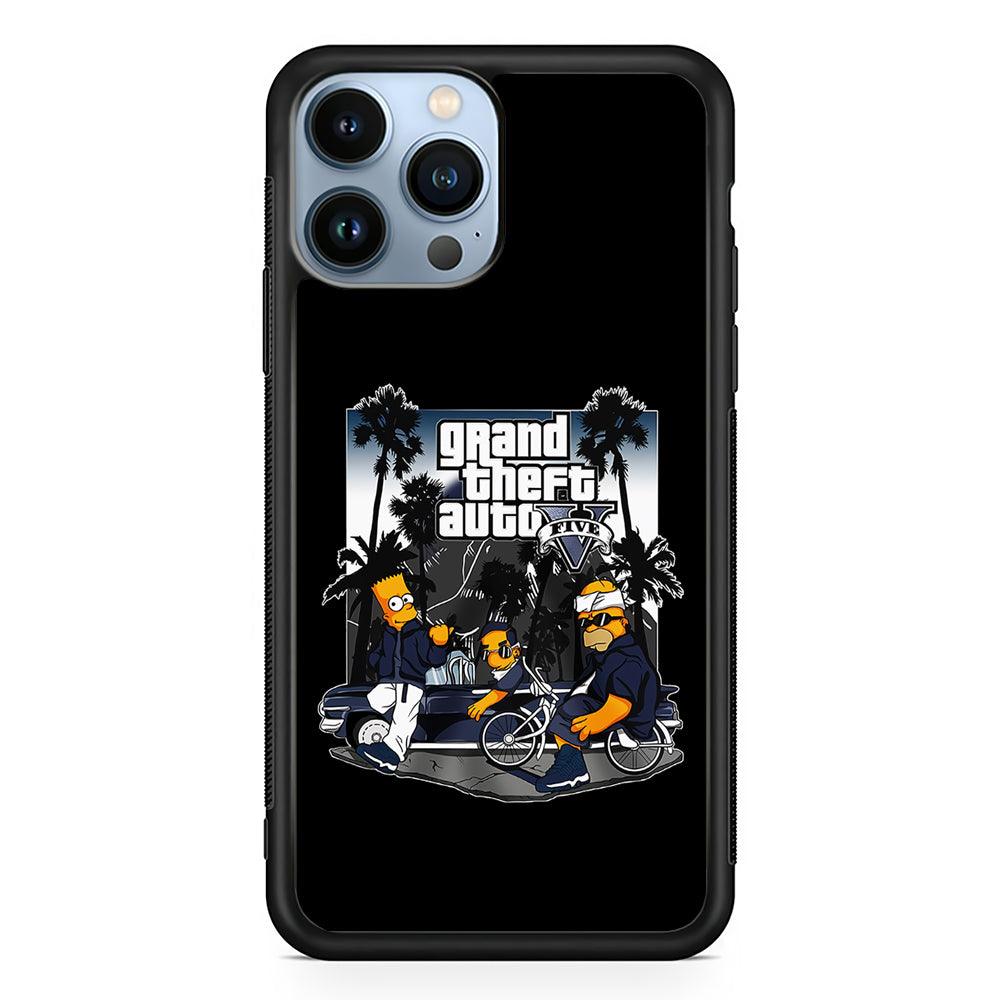 Grand Theft Auto Simpson 2D Rubber Phone Case-Black-Oxvistore