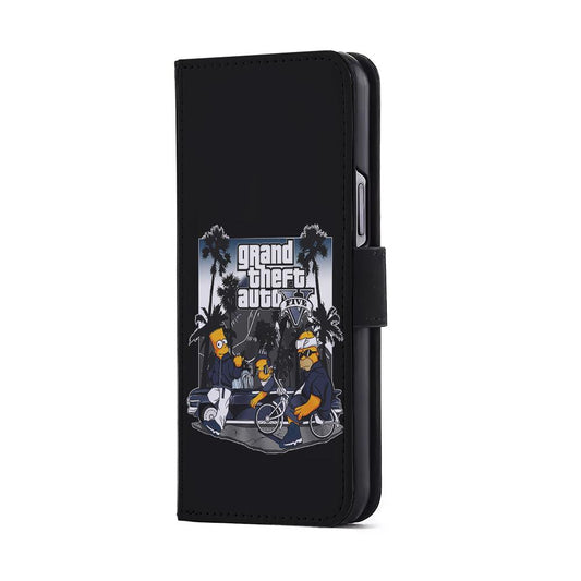 Grand Theft Auto Simpson Flip Wallet Phone Case-Oxvistore