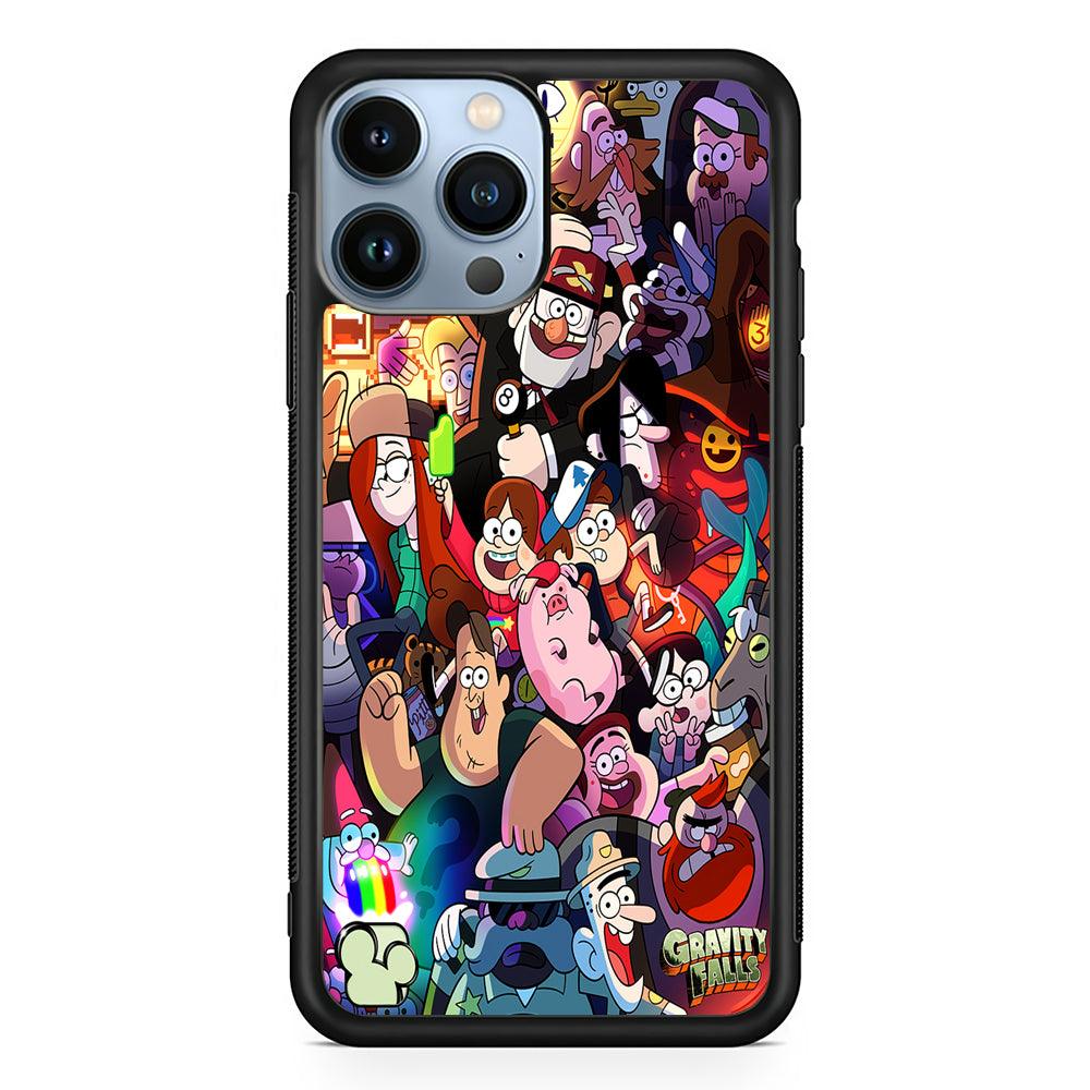 Gravity Falls All Character 2D Rubber Phone Case-Black-Oxvistore