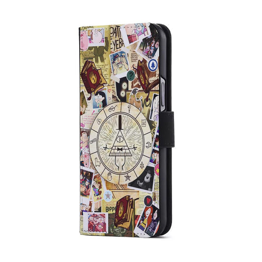 Gravity Falls Bill Cipher Wheel Flip Wallet Phone Case-Oxvistore