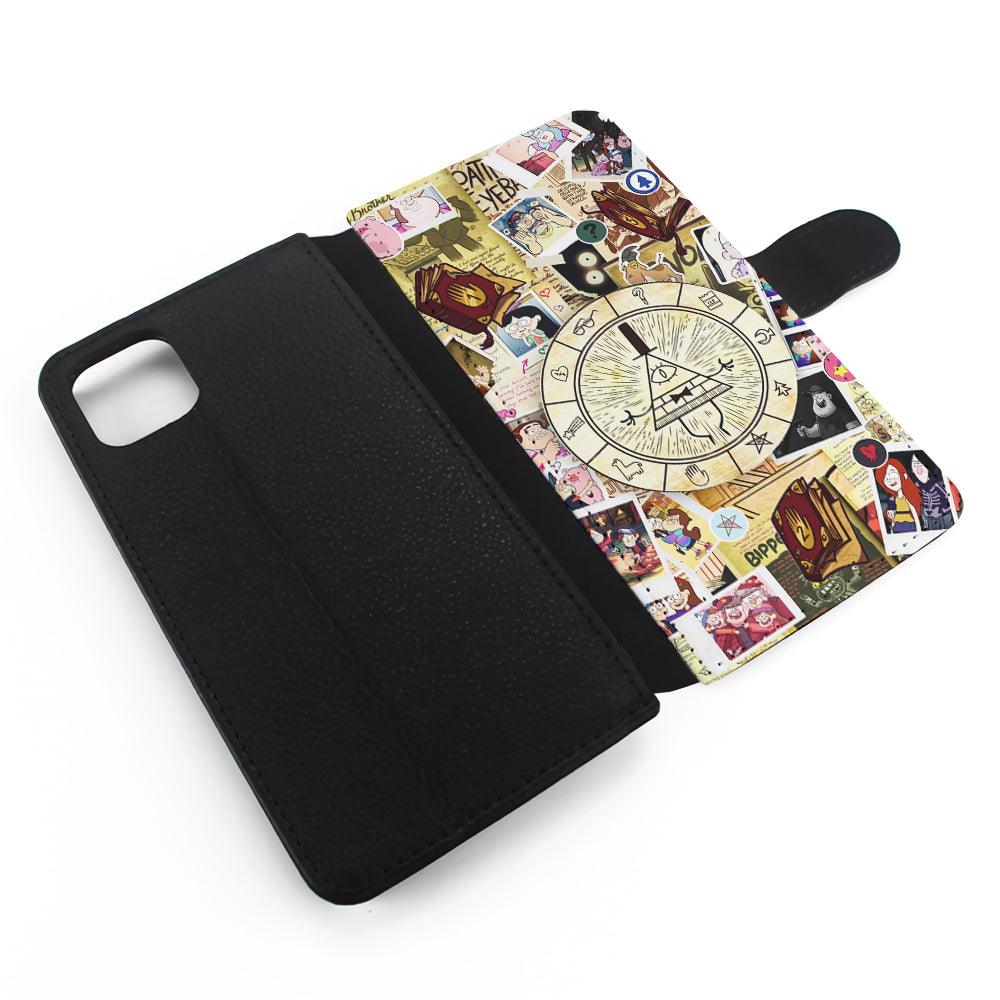 Gravity Falls Bill Cipher Wheel Flip Wallet Phone Case-Oxvistore