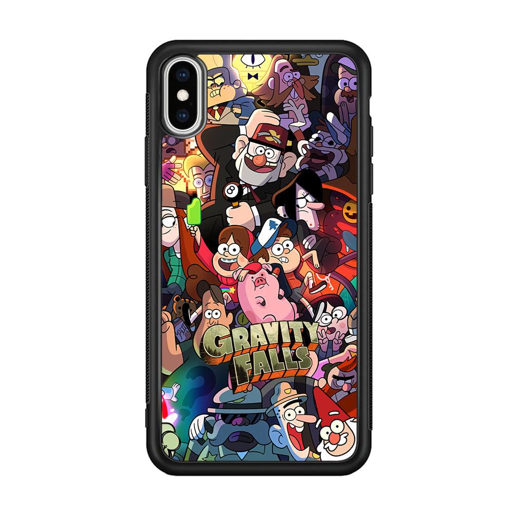 Gravity Falls Team Around The World iPhone XS Case-Rubber Black (2D Case)-Oxvistore