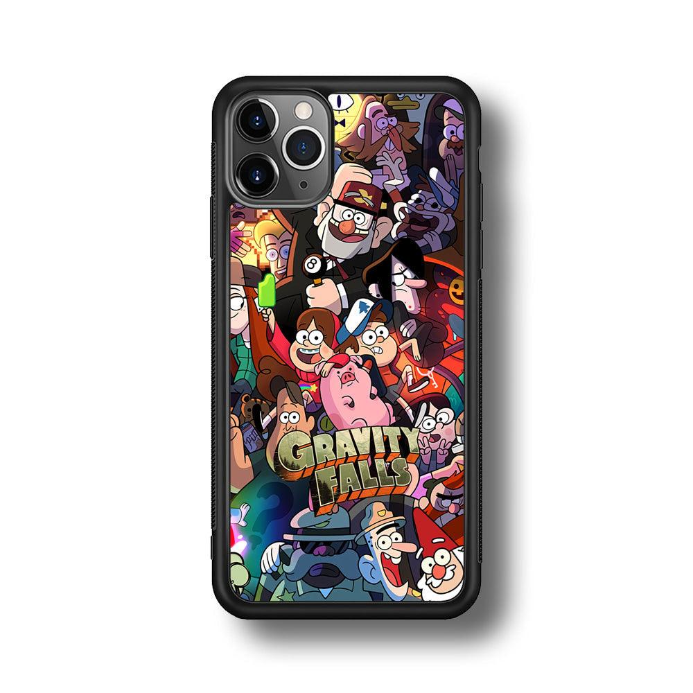 Gravity Falls Team Around The World iPhone 11 Pro Max Case-Rubber Black (2D Case)-Oxvistore