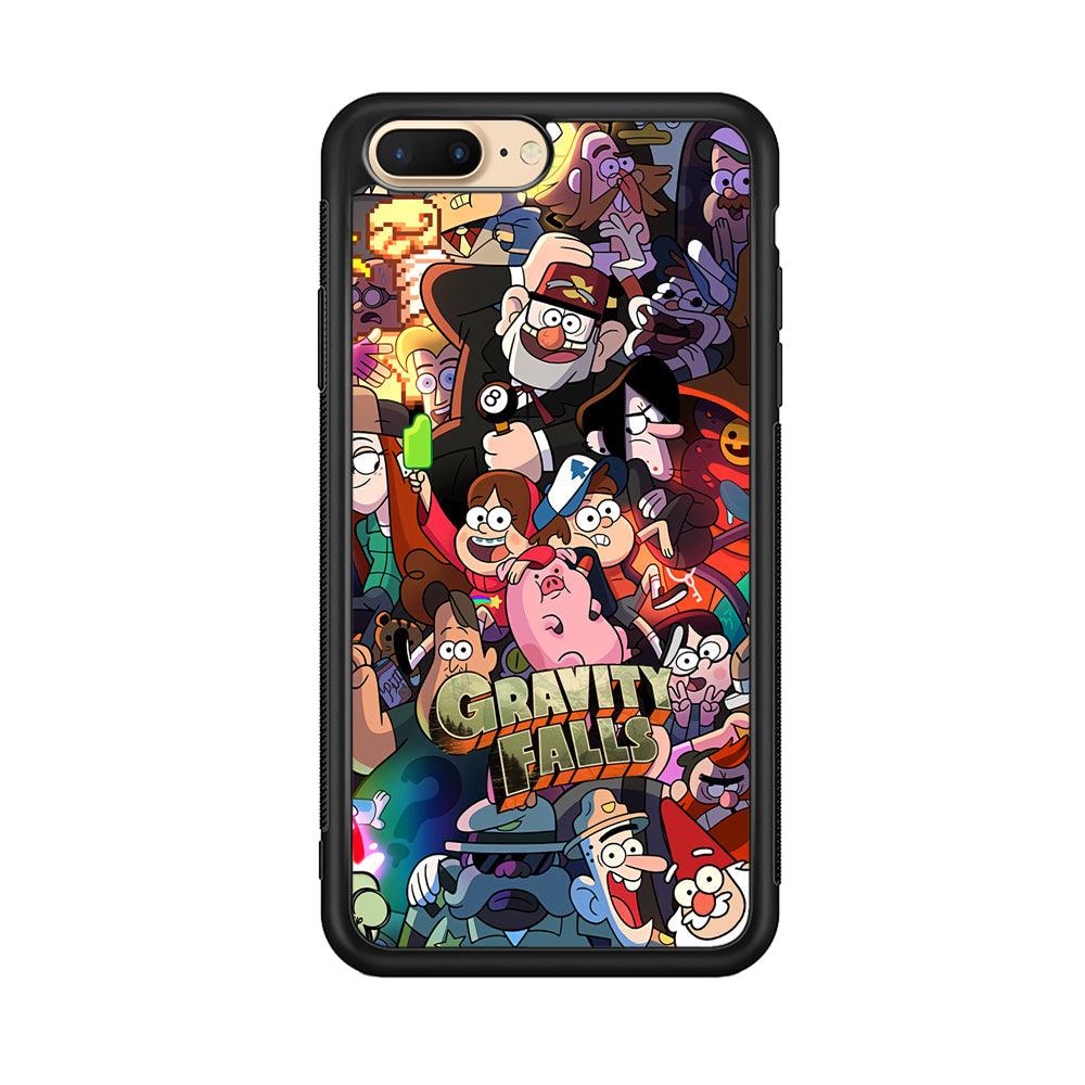 Gravity Falls Team Around The World iPhone 7 Plus Case-Rubber Black (2D Case)-Oxvistore