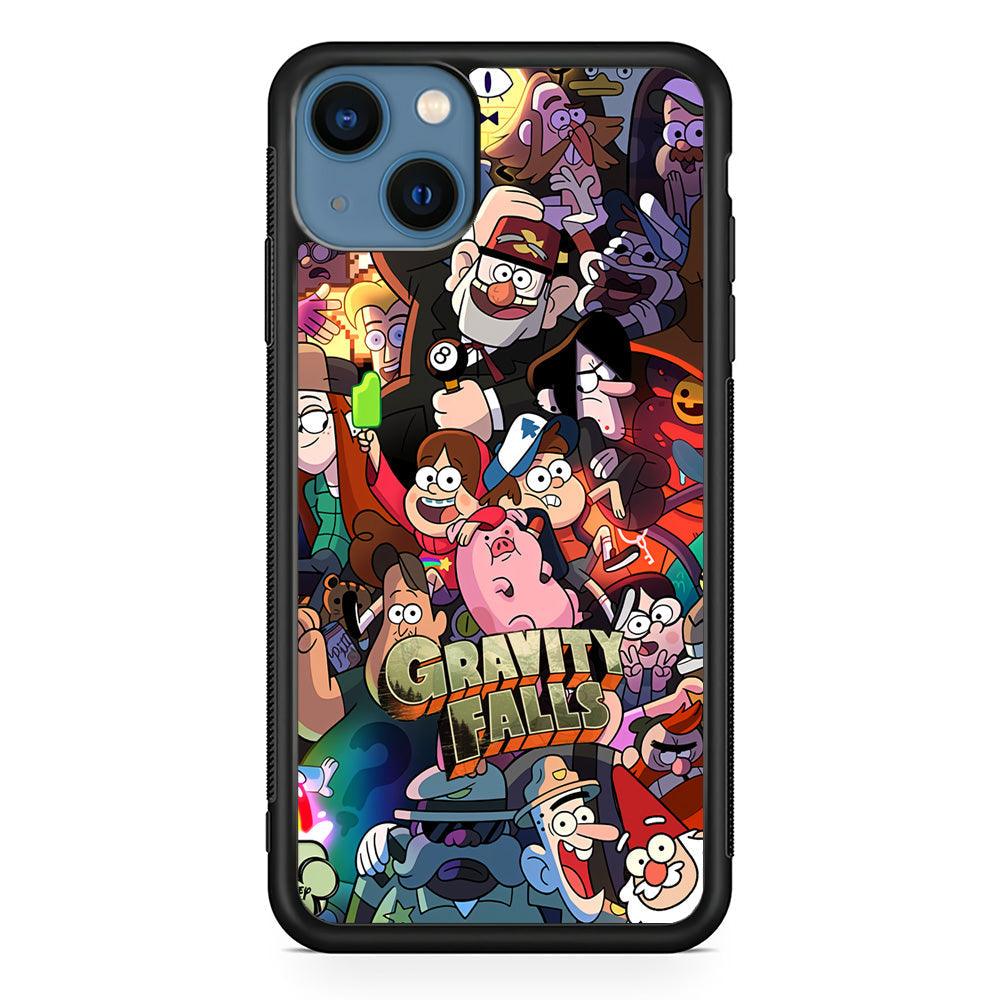 Gravity Falls Team Around The World iPhone 15 Case-Rubber Black (2D Case)-Oxvistore
