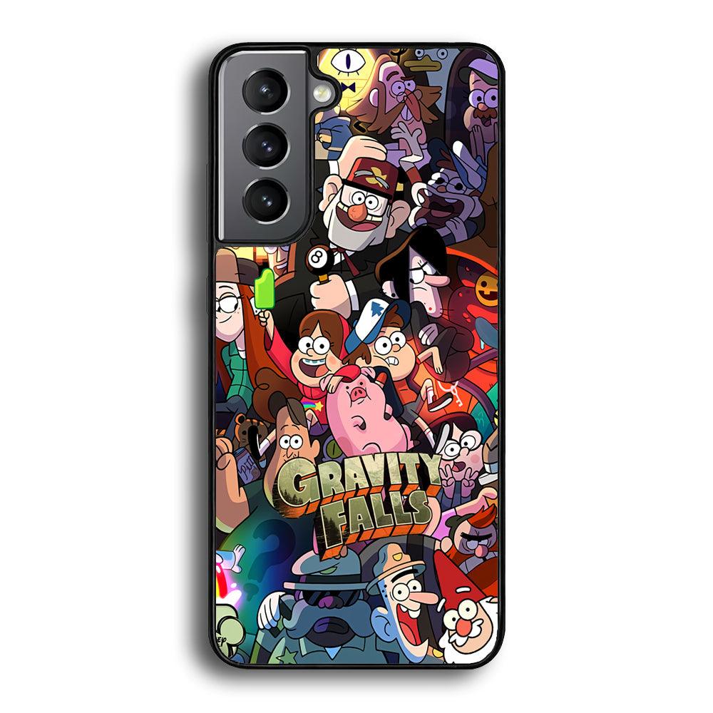 Gravity Falls Team Around The World Samsung Galaxy S21 Case-Rubber Black (2D Case)-Oxvistore
