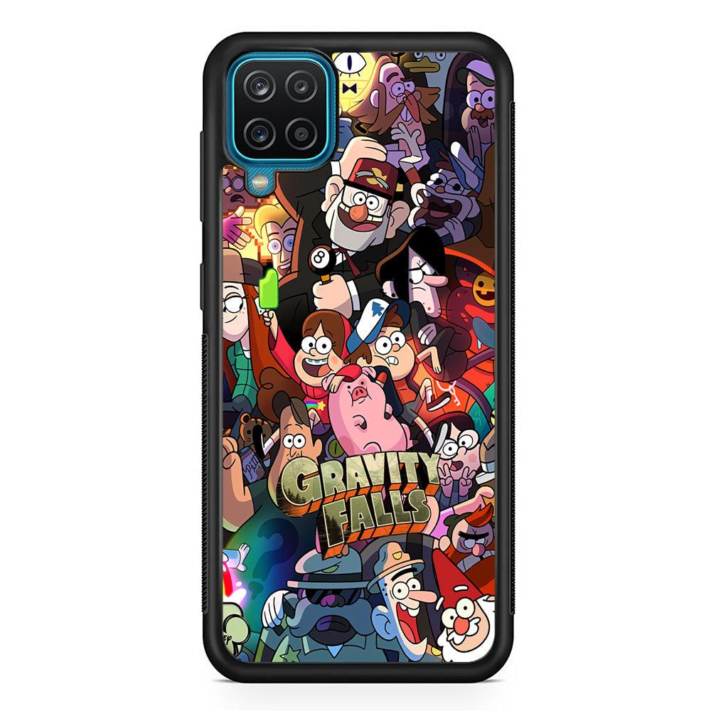 Gravity Falls Team Around The World Samsung Galaxy A12 Case-Rubber Black (2D Case)-Oxvistore