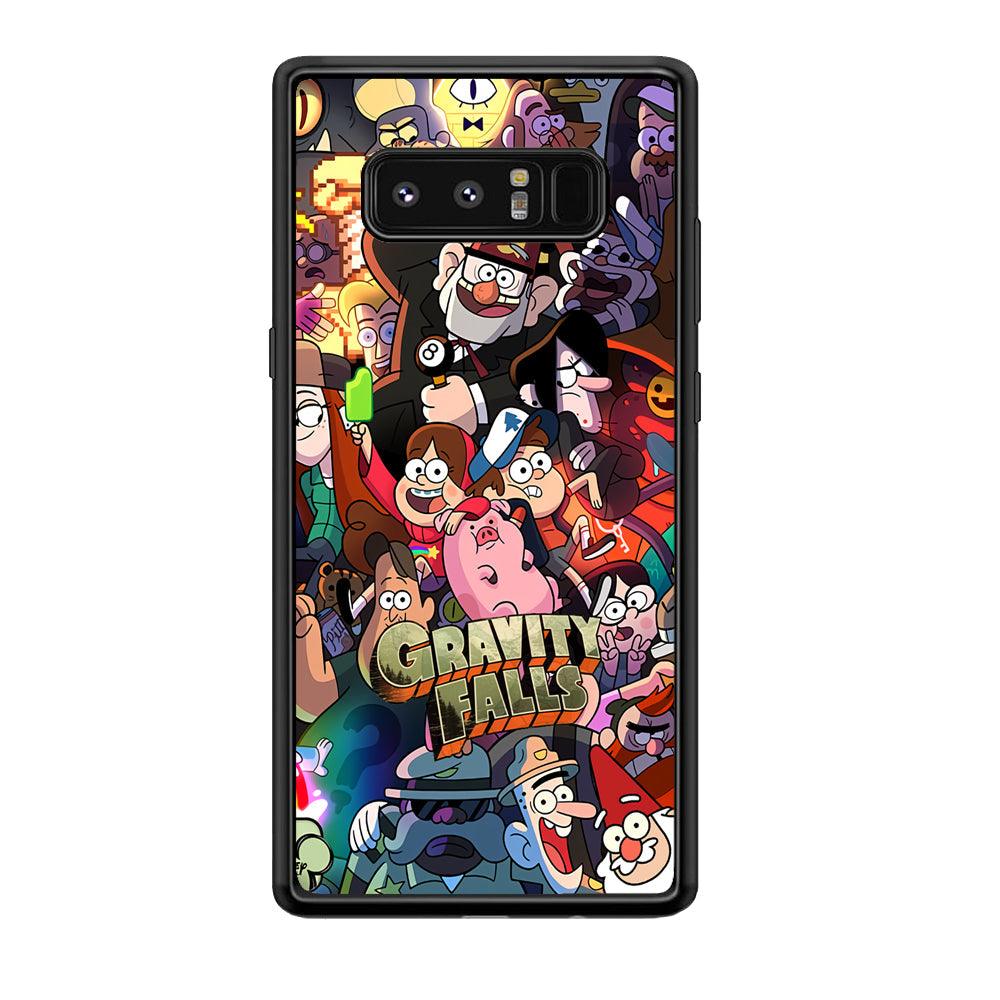 Gravity Falls Team Around The World Samsung Galaxy Note 8 Case-Rubber Black (2D Case)-Oxvistore
