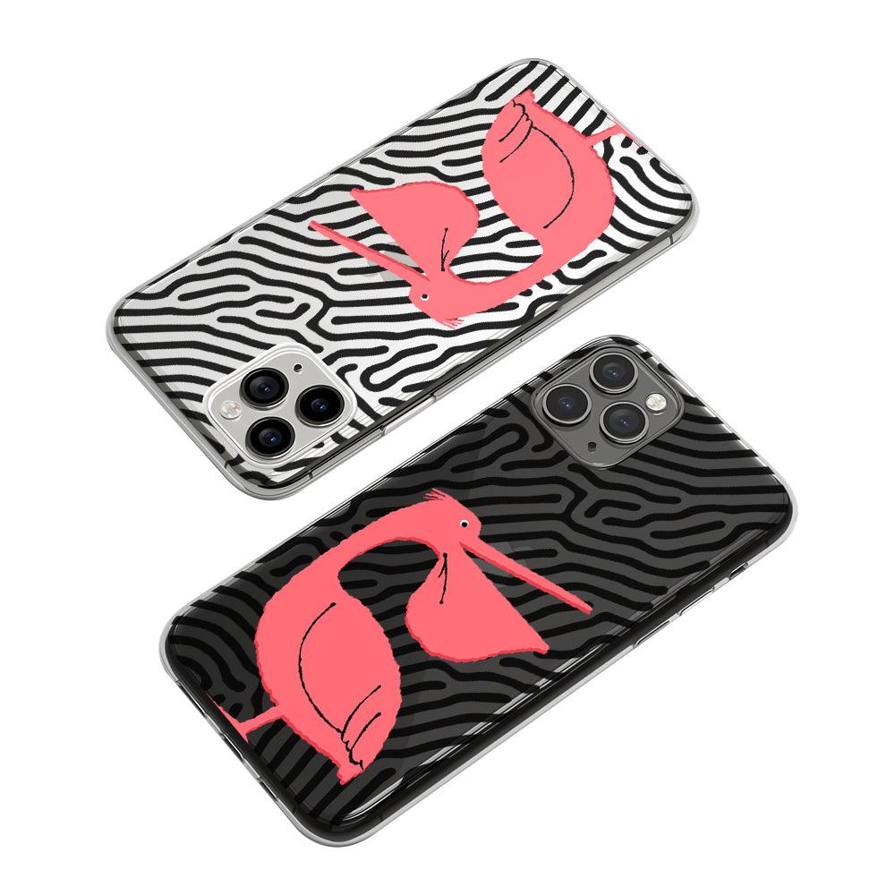 Great Pink Pelican Bird Clear Soft Case-Oxvistore