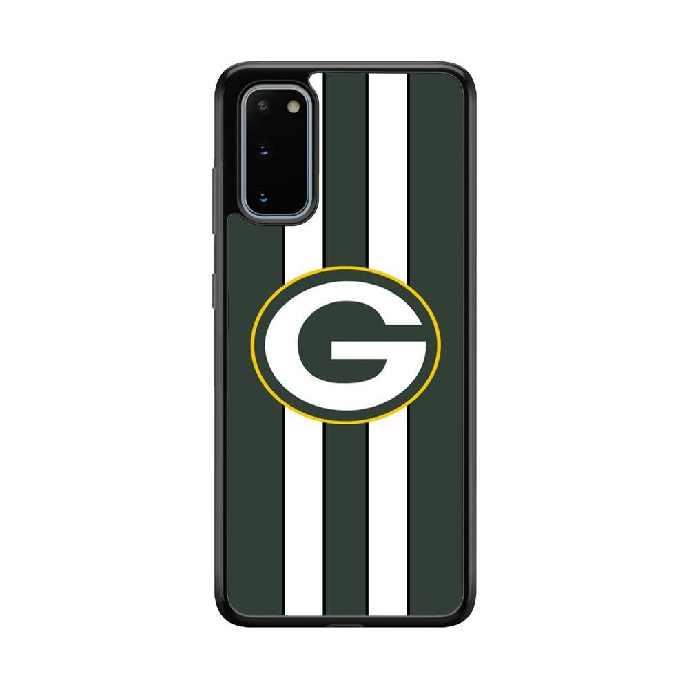 Green Bay Packers Circle on Center Samsung Galaxy S20 Case-Rubber Black (2D Case)-Oxvistore